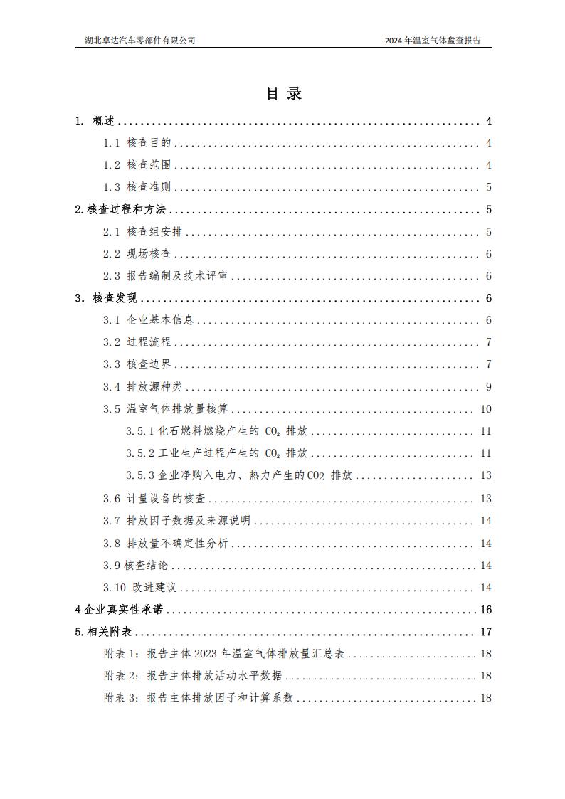 湖北卓达汽车零部件有限公司温室气体排放盘问报告-通知通告-广西汽车