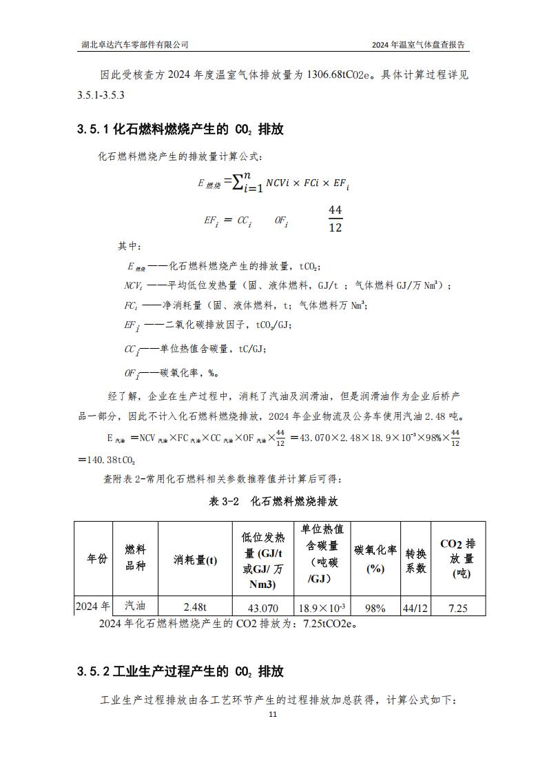 湖北卓达汽车零部件有限公司温室气体排放盘问报告-通知通告-广西汽车
